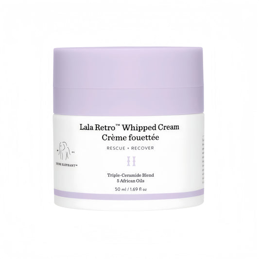 Drunk Elephant Lala Retro Whipped Cream - Ceramide Moisturizer - Clean Clinical Skincare - Cruelty-Free - Dermatologist-Tested - Free of Essential Oils, Silicones, and Fragrance